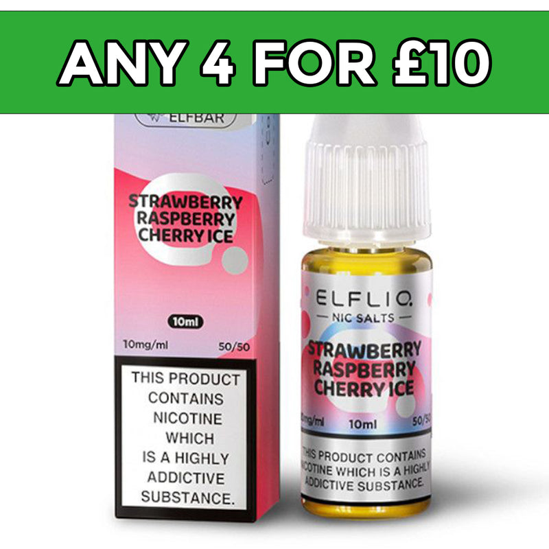 Elfliq Strawberry Raspberry Cherry Ice Nic Salt E-Liquid