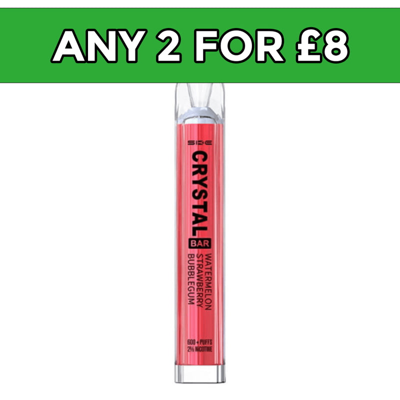 SKE Crystal Bar Watermelon Strawberry Bubblegum Disposable Vape